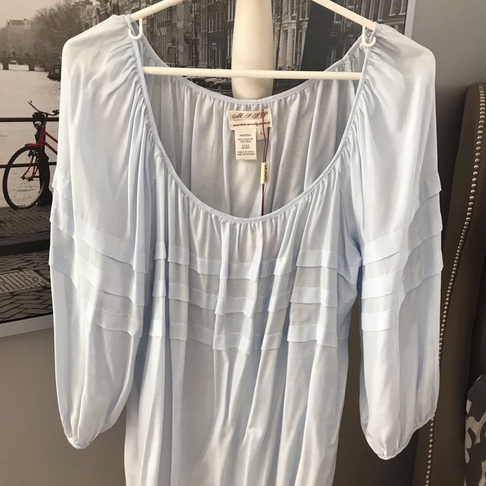 🆕 Light Blue Silky Blouse